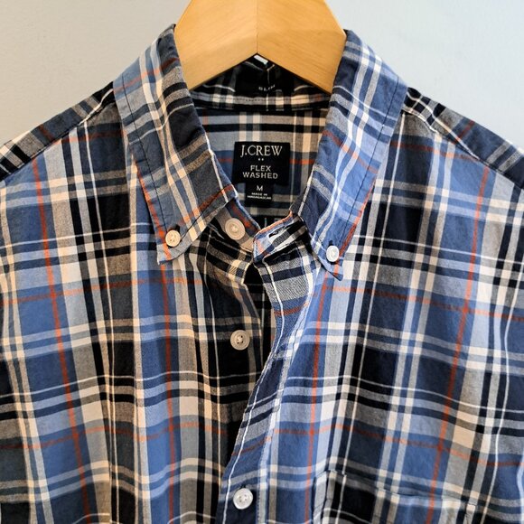 J. crew Men's Medium Slim Fit Flex Washed Long Sleeve Plaid Shirt Style #BB716 - Picture 5 of 14